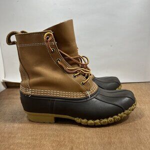 LL Bean Duck Boots Women Size 7 Rubber Moc Gum Shoes Low Top Brown Leather